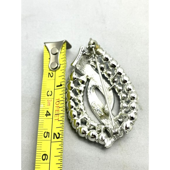 Vintage Coro AB Blue Rhinestone Brooch Pin - Picture 3 of 3